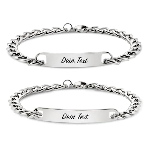 CV couplevibes Partnerarmbänder mit Gravur (2 Armbänder) (2 Armbänder)