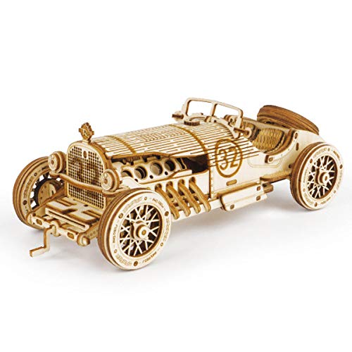 ROKR 3D Puzzle Holzpuzzle Modellbau - Car Holzbausatz - Weihnachten Geburtstagsgeschenk für Jugendliche und Erwachsene (Grand Prix Car)