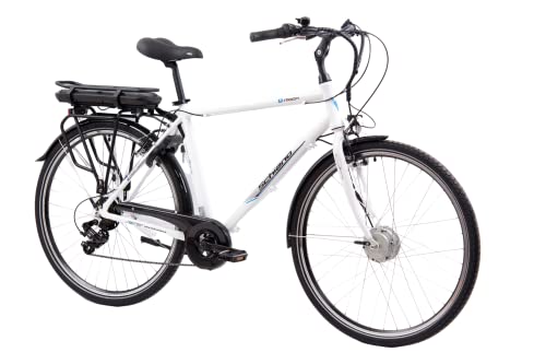 F.lli Schiano E-Moon, E Bike für die Stadt 28 Zoll, 36V 13Ah Abnehmbarer Akku, Motor 250W 40Nm, City Ebike für Herren/Damen, Weiss
