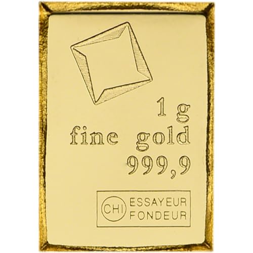 1 Gramm Goldbarren Valcambi Suisse in Münzdose + Echtheitszertifikat - Feingold 999.9/1000 - Prägefrisch - LBMA - 24 Karat