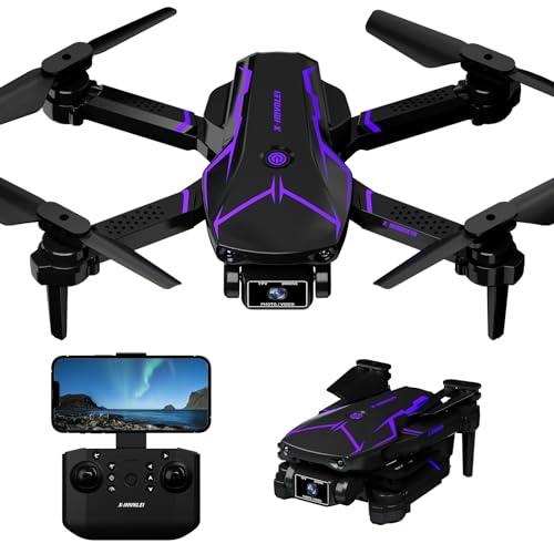 Drohne mit Kamera 720P für erwachsene, RC Quadcopter mit FPV Live Übertragung, Faltbar Mini Drohne, Kopflosem Modus, Höhenhaltung, Flugbahnflug, Gestensteuerung, 3D Flip für anfänger, 2 Akkus