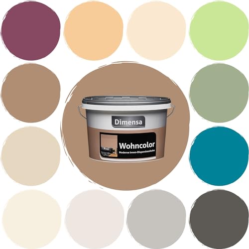 Dimensa Wohncolor bunte Wandfarbe tiramisu hell-braun 2,5 Liter