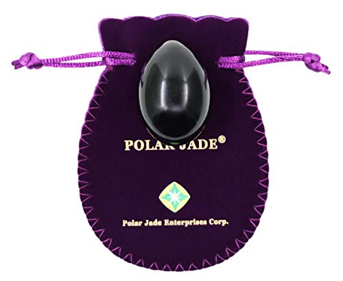 Polar Jade Gebohrtes Yoni Ei, bestehend aus Obsidian Edelstein, Eingangsstufe bezahlbar, Am beliebtesten Mettel Größe, manuell poliert, mit Anweisungen