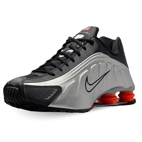 Nike Herren Sneaker Shox R4 Metallic Silver/Schwarz/Picante Red/Metallic Silver 42 EU