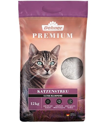 Dehner Premium Katzenstreu Ultra klumpend, 100 % Betonit, 12 kg