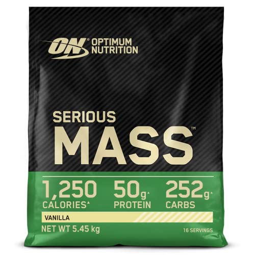 Optimum Nutrition Serious Mass Weight Gainer Pulver, Geschmack Vanille, 5.45kg, 16 Portionen