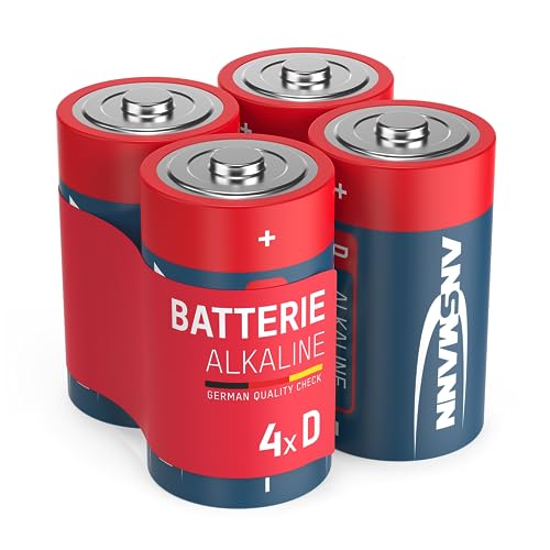 ANSMANN Alkaline Batterien Mono D LR20 1,5V, 4 Stück, langlebig & auslaufsicher, ideal für Radio, Modellbau, LED Taschenlampe, Spielzeug