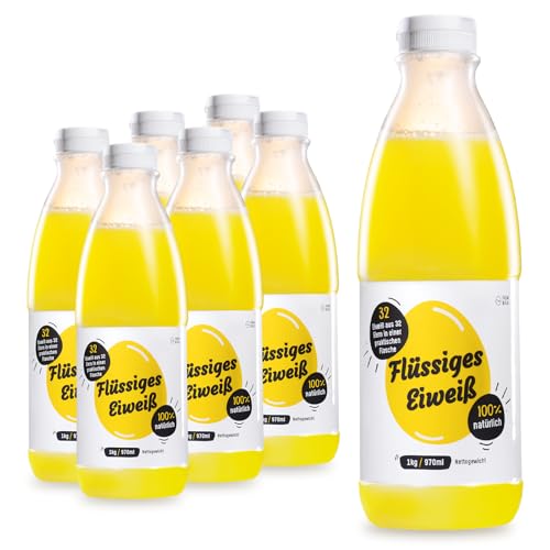 Farma Białka 100% Flüssiges eiweiß, Eiklar-flüssig, Hochwertiges Hühnereiweiß für eine eiweißreiche Ernährung (5820ml (6x1kg))