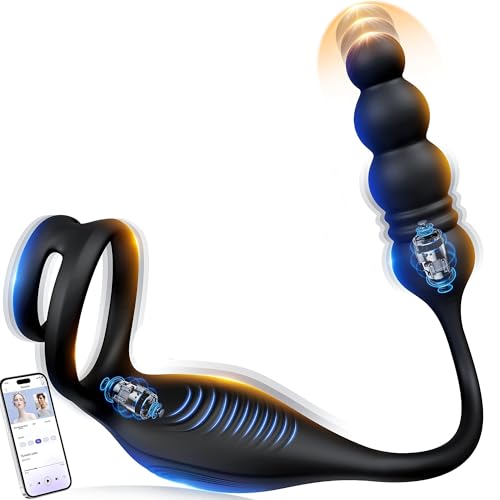 Prostata Stimulation Männer Intensiver 9 Stößes Vibrationen Sexspielzeug für die Männer Anal Vibrator Dildo Vibratorensets Analvibratoren für Mann Anal Plug mit Penisring Sex Toys Tagnaff