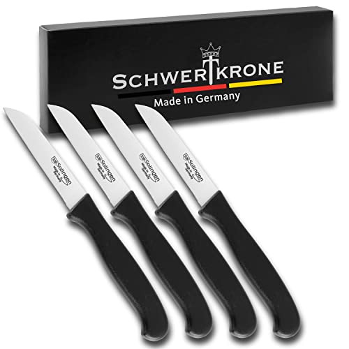 Schwertkrone 4er Messer-Set gerade/Gemüsemesser scharf Küchenmesser Schälmesser Allzweckmesser/Germany rostfrei 3