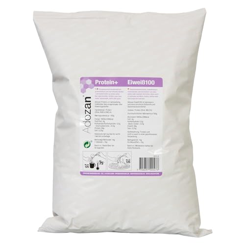 Adozan Eiweiß 100 | 99% Whey Isolate/Rind Protein Pulver auf 100g | Neutral, Ohne Zucker & Fett | Leicht Löslich, Geschmacksneutral Eiweißpulver für Diät, Bariatrische Ernährung & Regeneration | 1kg