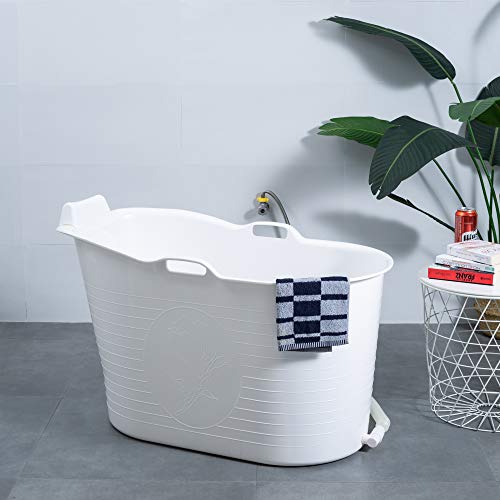 Mobile Badewanne, Ideal für das kleines Badezimmer, 97x52x65cm, Stylisch und Stimmungsvoll (white)