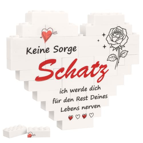 Kazunark Ich Liebe Dich Geschenke für Frauen Männer，Valentinstag Bausteine mit Spruch, Keine Sorge ich werde Dich Nerven, Romantisches Geschenk für Jahrestag, Hochzeit, Freund Freundin