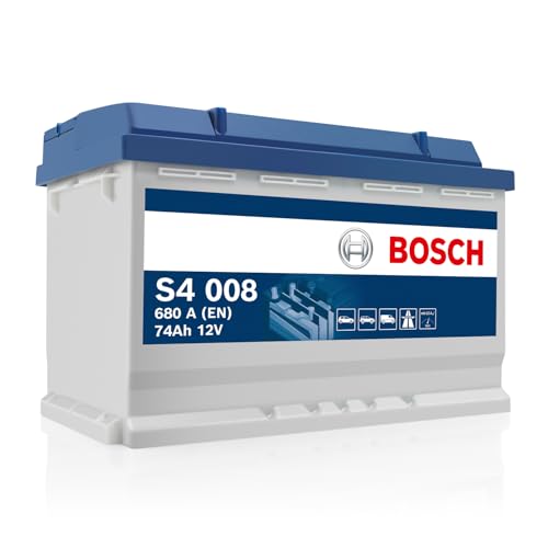 Bosch S4 008 Autobatterie 74 Ah - 680 A - 12 V, Blei-Säure-Batterie für Fahrzeuge ohne Start-Stopp-Automatik - Polarität: links - rechts +, 278 x 175 x 190 mm