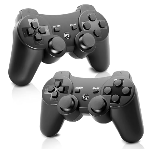 Glitfix Wireless Controller für PS-3,Game Controller Kompatibel mit PS-3, Bluetooth Gamepad Joystick Rechargable Controller mit kostenlosem Ladekabel für PS-3 (2PCS)