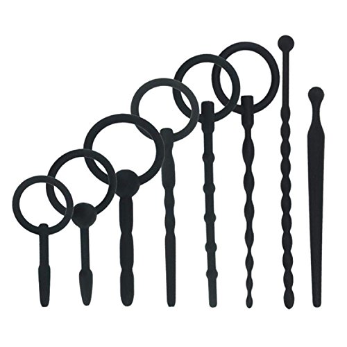 8 Stück Silikon Dilator Set Penis Plug Dilatatoren Harnröhren mit Penisring Analkette Prostata Massage Analkugeln Penis Stimulator Katheter Harnröhrenstimulation Sexspielzeug für Männer