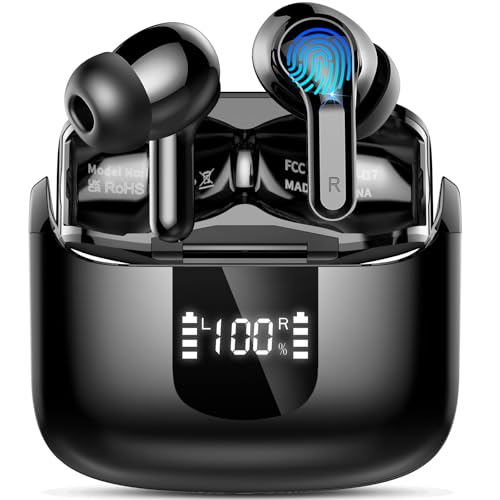 Bluetooth Kopfhörer, 50Std 3g Mini Kopfhörer Kabellos Bluetooth 5.4, Tiefer Bass 3D Stereo Wireless Earbud, 4 ENC Noise Cancelling Mic, USB-C in Ear Ohrhörer, IP-X7 Wasserdicht Headphones Sport Gym