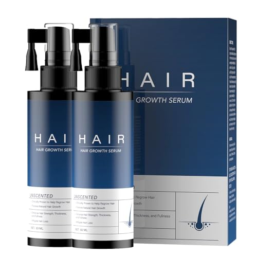 Haarwuchsserum, stimuliert die Haarfollikel, fördert das Haarwachstum, verzögert die Alterung der Kopfhaut, 2 x 60 ml