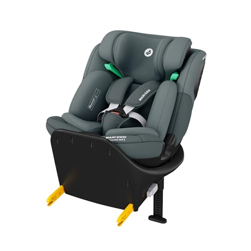 Maxi-Cosi Emerald 360 S i-Size, Autositz 360 Grad Drehbar, 0–12 Jahre (40–150 cm), Mitwachsender Kindersitz 0-36kg, ISOFIX-Kindersitz, 4 Liegepositionen, G-CELL Seitenaufprallschutz, Tonal Graphite
