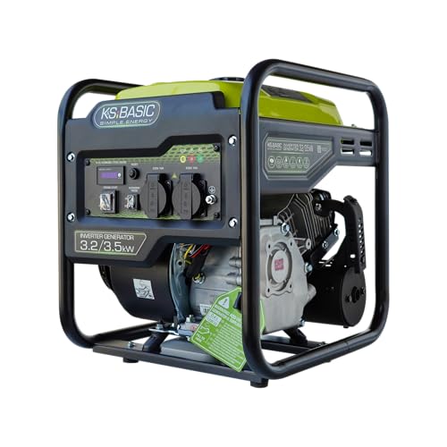K&S BASIC KSB 35i Inverter-Generator 3,5 kW, stromerzeuger Inverter hat stabile Ausgangsspannung, EURO-5-Benzinmotor, notstromaggregat mit 100% Kupferwicklung, generator Inverter