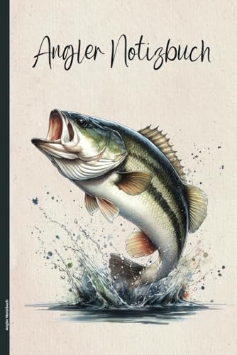 Angler Notizbuch: Fischmotiv auf Angeln Buch A5 liniert kleines Geschenk für Angler und Anglerin praktisches Angelbuch für Notizen zum Fischfang Geschenkidee für Angelfans das Angel Notizheft