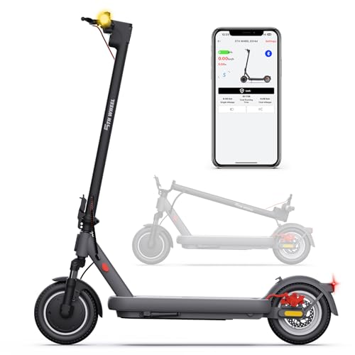 E Scooter mit Straßenzulassung, Vierfache Stoßdämpfung, 10 Zoll, Max 40km Reichweite 20km/h, Elektro Scooter bis 120kg, Blinker, APP-Verbindung, Duales Bremssystem E Roller für Erwachsene Faltbarer