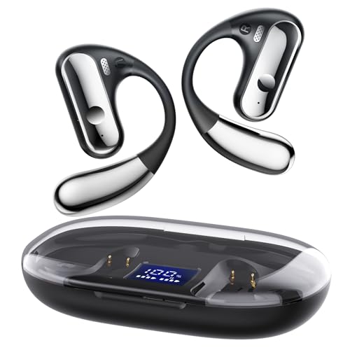 Wisezone Open Ear Bluetooth Kopfhörer, Bluetooth 5.3 Kopfhörer Kabellos mit 4 Mic, 40 Std LED Anzeige Type-C HiFi Sport Kopfhörer, IP7 wasserdichte ENC Bluetooth Kopfhörer
