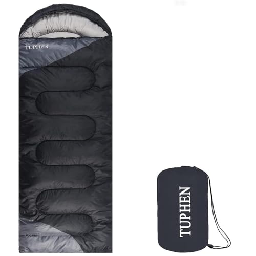 tuphen Schlafsack - 3-4 Jahreszeiten Camping Schlafsäcke für Erwachsene - kompakter Schlafsack für Wandern, Rucksacktourismus - leichtes wasserdichtes verpackbares Reisegepäck