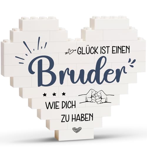 Greatabox Bruder Geschenk Geburtstag, Geschenk für Bruder, herzförmiges Plakette-Dekoration,Geburtstagsgeschenk Weihnachtsgeschenke