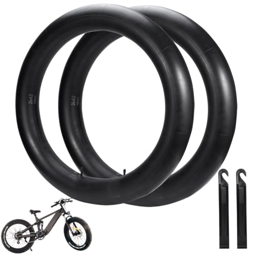 26 x 4,0 Fat Bike Schläuche (2er-Pack) mit AV35 Schrader-Ventil – ideal für Fat Tire Elektrofahrräder und Mountainbikes (inkl. 2 Reifenheber)