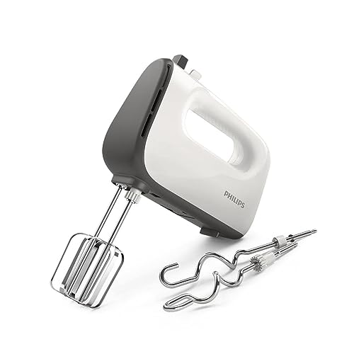 Philips Domestic Appliances HR3741/00 Handmixer, 450 W, 5 Geschwindigkeiten plus Turbo ,21.41 x 20.8 x 11.4 cm, weiß/schwarz