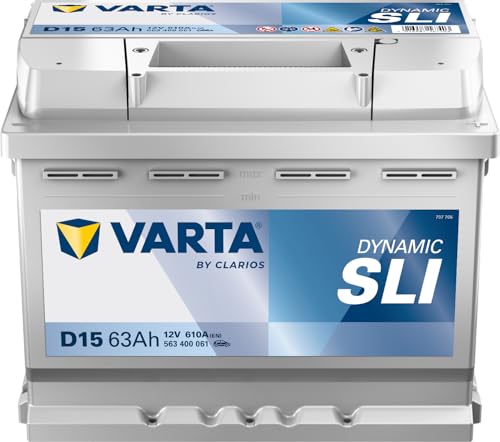 VARTA Silver Dynamic D15 Autobatterie, 563 400 061, 12 V, 63 Ah, 610 A