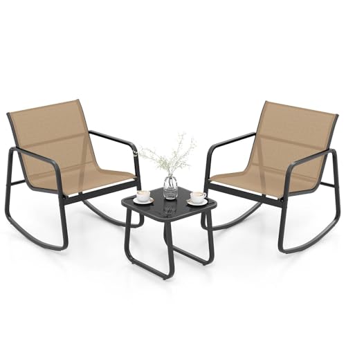 FANTASK Balkonmöbel mit 2 Stühle und Tisch, 3-TLG. Terrassenmöbel, Gartenmöbel Set Gartenmöbel Set, Gartengarnitur für Terrasse, Balkon, Garten (Braun)