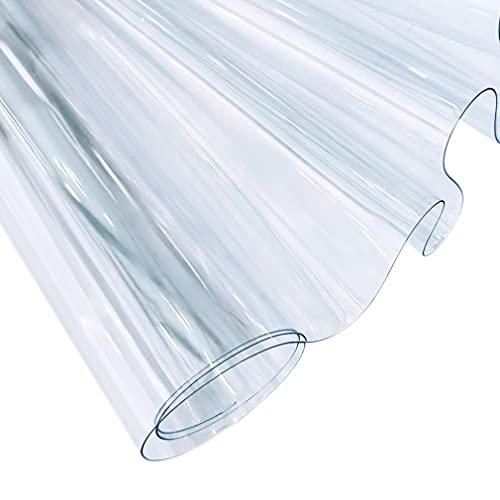 XHT 30 x 135 cm, transparentes PVC-Vinyl, 0,4 mm, Neonfarben, einfarbig, wasserdichter Stoff, super klar, verspiegelte Folienrolle für Handtaschen, Schleifen, DIY-Dekor, transparent