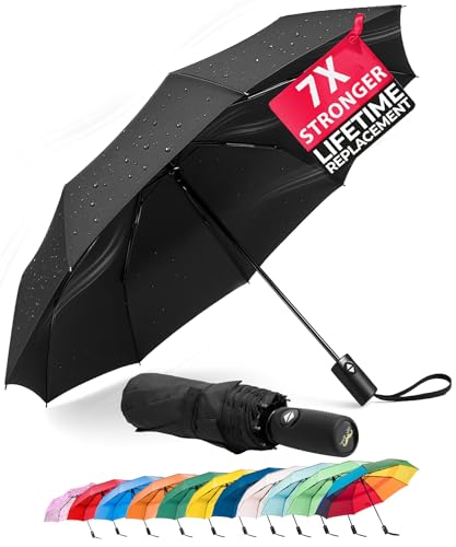 Mr. Pen- Windproof Travel Umbrella, Black, Automatic Umbrellas for Rain Windproof