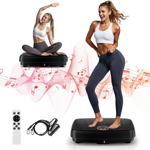 MOSUNY Vibrationsplatte, 2025 Verbesserte Vibrationsplatte mit Doppelmotoren für Abnehmen, Ganzkörpertraining, Muskelaufbau - Massagegerät, 450 LBS Kapazität Vibration Plate für Home Workout