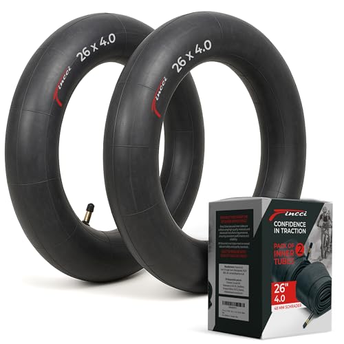 Fincci Fatbike Schlauch 26 x 4.0 - Paar MTB Fahrradschlauch 26 Zoll autoventil Schrader 48 mm 100-559 - Schlauch 26 Zoll Fahrrad für Fat Bike, EBike, Mountainbike,Rennrad Fahrrad, Klapprad