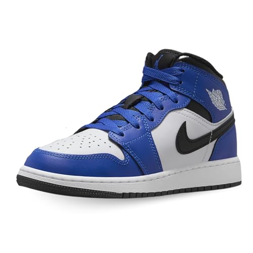 Big Kids Air Jordan 1 Mid (GS), Game Royal/Schwarz-Weiß, 6 Big Kid