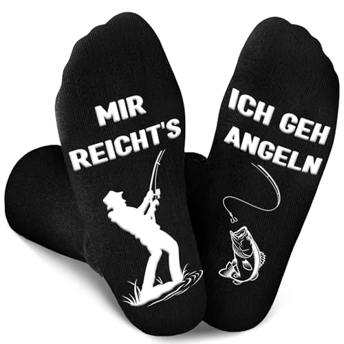 Leboria Angler Geschenke für Männer - Antirutschsocken Herren mit Mir Reicht's Ich Geh Angeln, Geschenke für Angler, Angeln Geschenk für Männer Weihnachten Geburtstag Vatertag Valentinstag