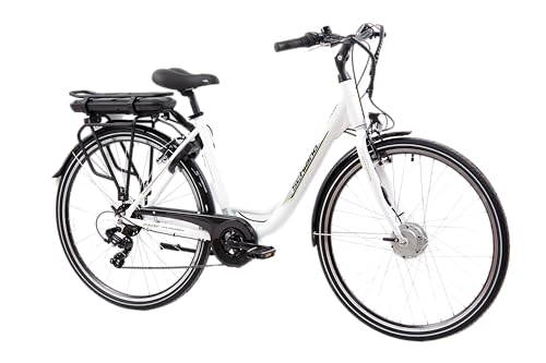 F.lli Schiano E-Moon, E Bike für die Stadt 28 Zoll, 36V 13Ah Abnehmbarer Akku, Motor 250W 40Nm, City Ebike für Herren/Damen, Weiss