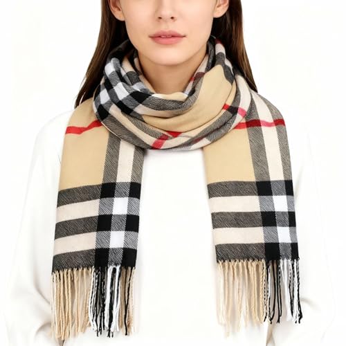 MBSIVSA Klassisch Karierter Schal, Karierter Schal, Herrlich Weicher Schals, Lange Winterschal Tartan für Herbst und Winter