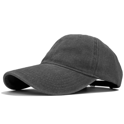 AHLPO Baseball Cap Herren Damen - Vorgewaschen, Einstellbare Basecap, Unisex Schildmütze für Freizeit Outdoor Sport Tennis Golf Reisen, Baseballkappe Sonnenschutz Cap Herren Damen (Schwarz)