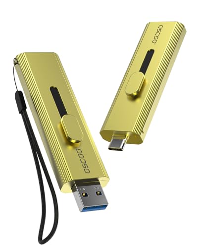 OSCOO 512GB SSD Externe Festplatte Bis zu 1100MB/s Externe Tragbare Festplatte SSD USB 3.2 Gen2 Externer Speicher Duale USB Stick USB-A&C USB Stick für PC/Android/Mac