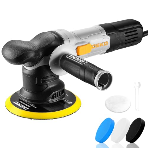 Exzenter Poliermaschine Auto 800W: DEKOPRO Doppelte Aktion poliermaschine Set mit 150MM Pad, 6-stufige variable Geschwindigkeit 1800-5500RPM 9MM Orbit – für Autodetailing, Polieren und Wachsen