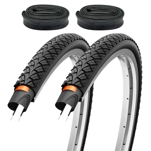 2er Set Fahrradreifen 28x1,75 Zoll 47-622 700x45c Pannenschutz mit Autoventil Schläuchen AV