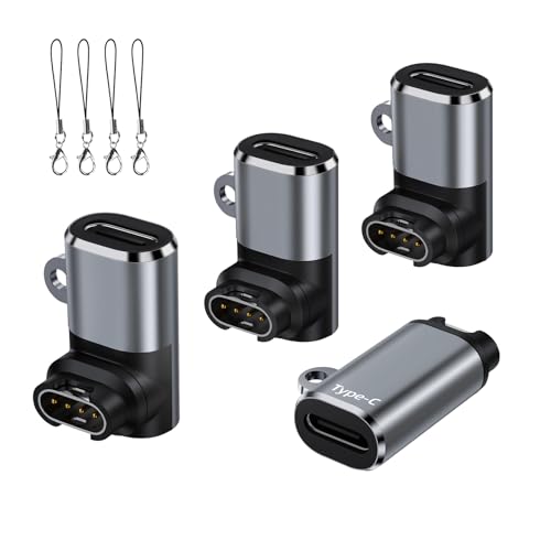 USB-C zu Garmin Watch Ladeadapter 4-Pack,USB C Ladekabel Uhr Adapter für Garmin Fenix 8/7/7X,Vivoactive 6 5 4S,Forerunner 970/570/165/965/955/945/265/255/55,Venu 3/3S/2S/SQ,Epix Pro 2,Instinct,Tactix