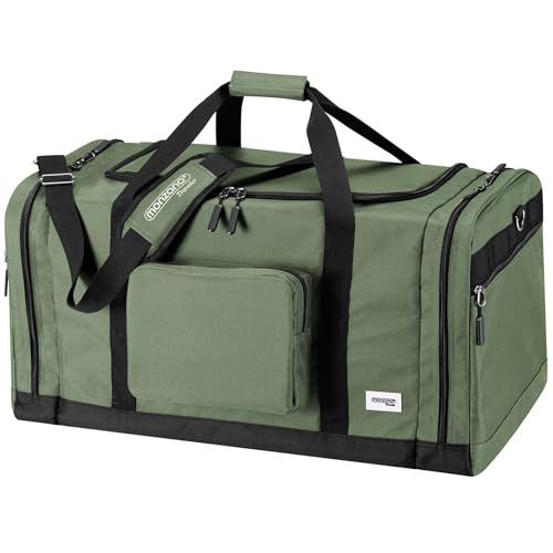 MONZANA® Reisetasche 90L 70x35x35cm Schultergurt Pad Abnehmbar Verstellbar Front & Seitenfächer Standfüße Weekender Duffelbag Sporttasche Grün
