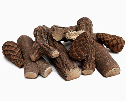 shoperama 9-teiliges Keramikholz-Set Deko-Holz für Bio-Ethanol und Gas-Kamine
