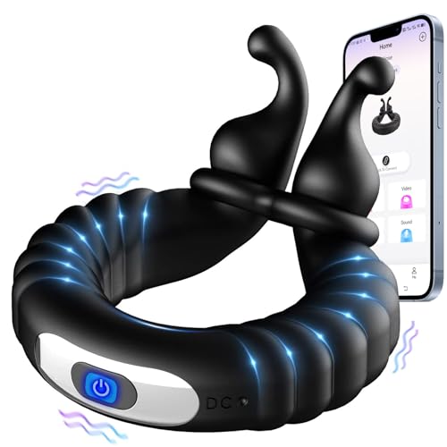 Penisring Vibrator, Penisringe Sex Spielzeug für die Paare mit Einstellbare Größe,Cockring Sexspielzeug für Paare Extrem Sex mit 10 Vibrationsmodi, Penis Ring Sex Spielzeug für die Männer Extrem