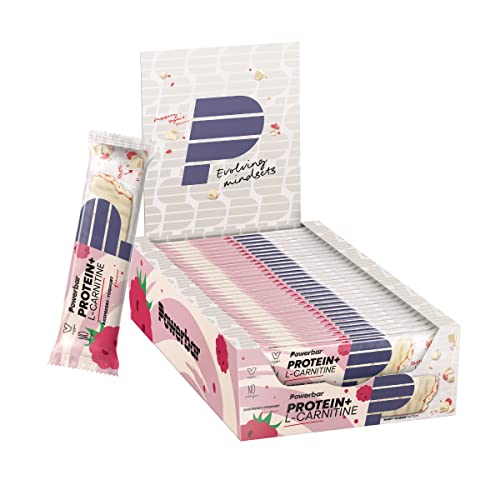 Powerbar - Protein Plus mit L-Carnitine - Raspberry Yoghurt - 30x35g - Protein Riegel mit Magnesium, Calcium&L-Carnitine - kollagenfrei